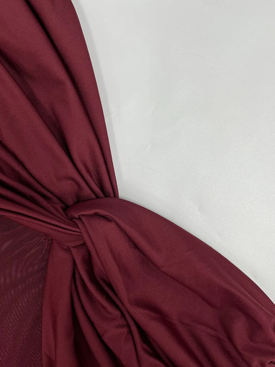 Neckband Lace Up Mesh Formal Dress Maxi Dresses - Image 30
