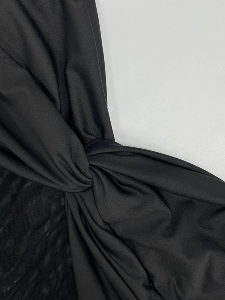 Neckband Lace Up Mesh Formal Dress Maxi Dresses - Image 32