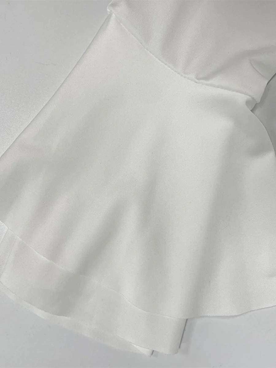Ruffle Hip-hugging Flared Sleeves Mini&Short Dresses - Image 15