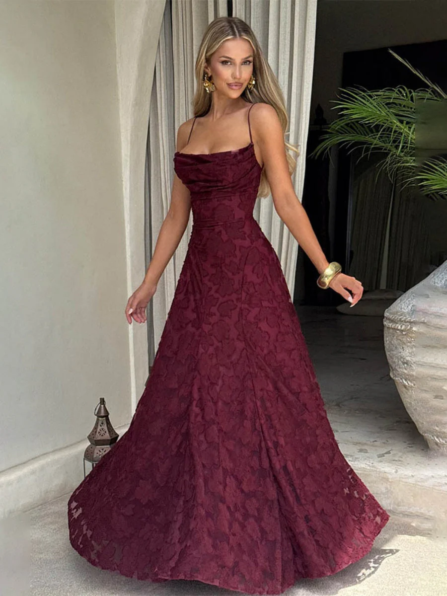 Backless Blended Formal Dress Maxi Dresses - Image 4