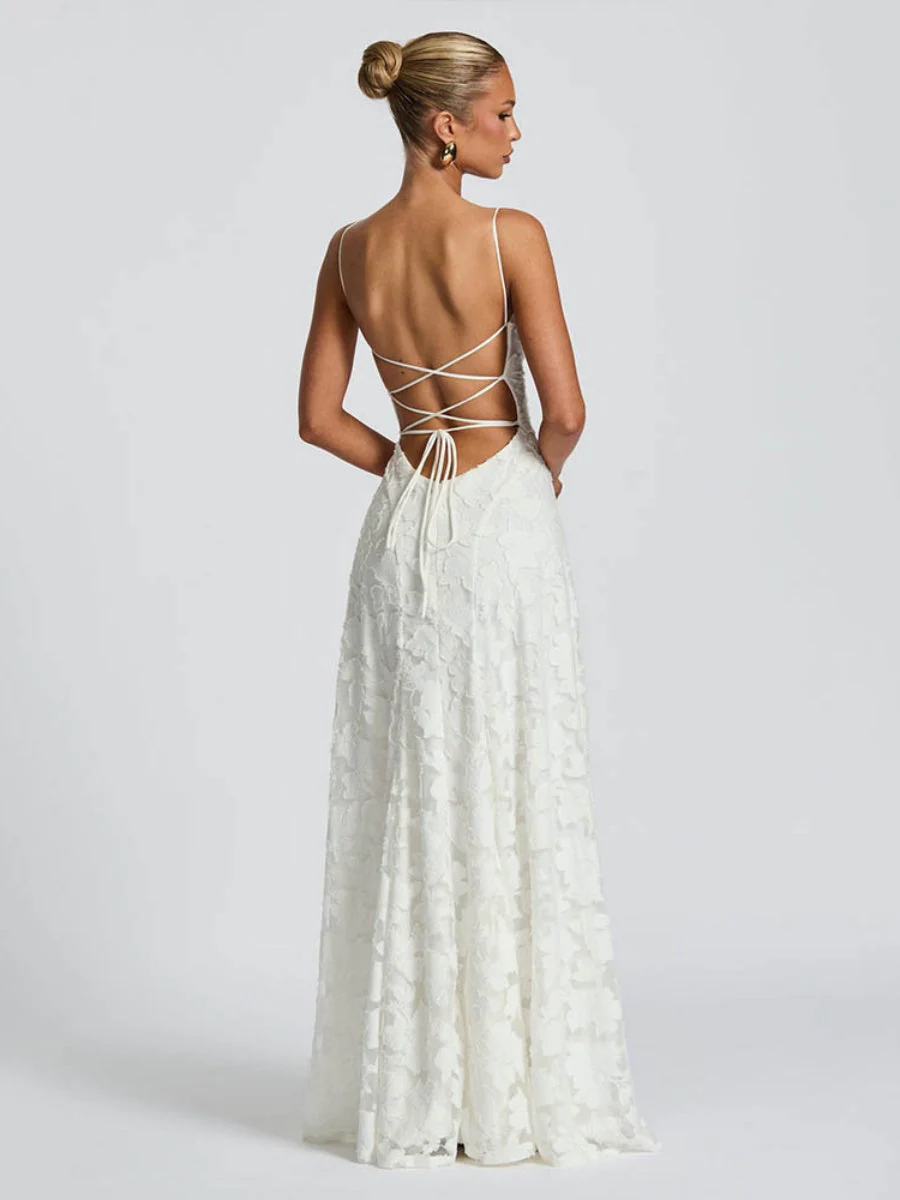 Backless Blended Formal Dress Maxi Dresses - Image 9