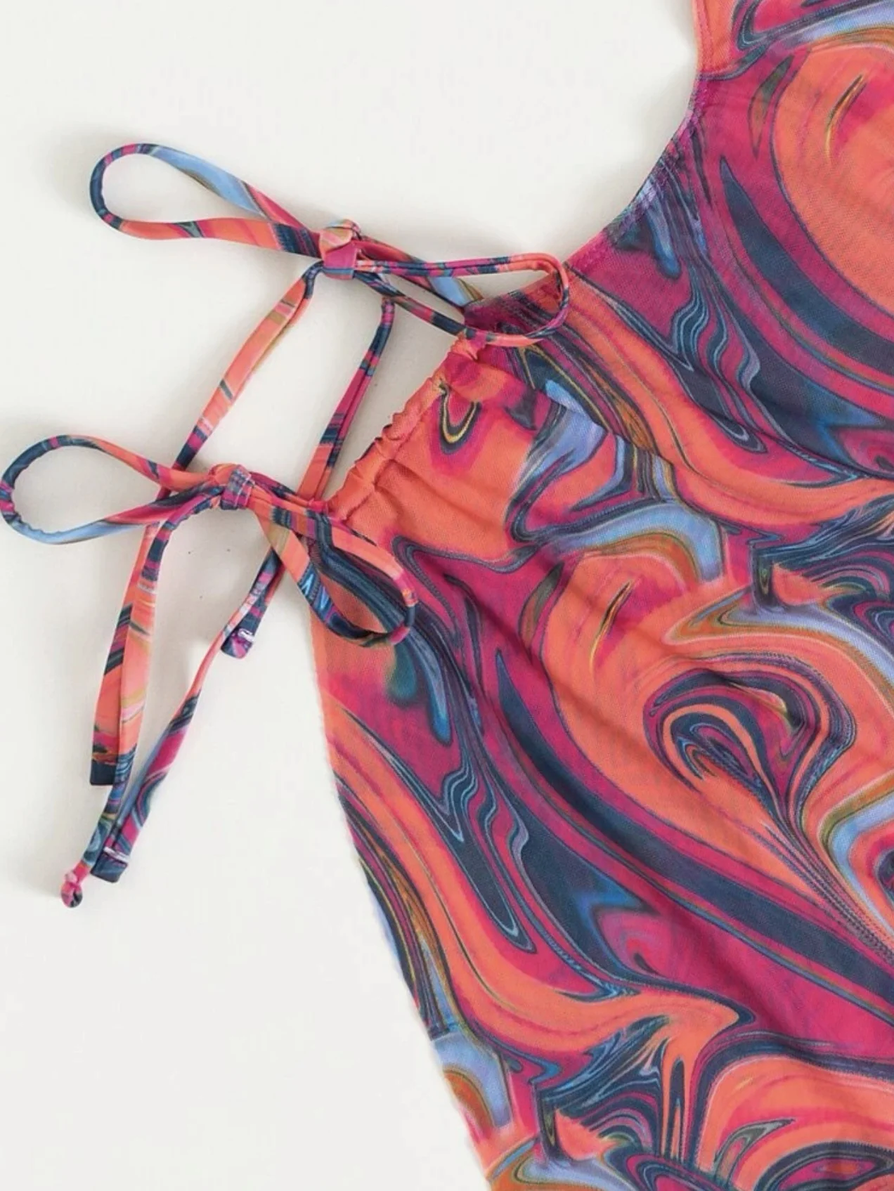 Hollow-out Drawstring Swimsuit Bikini Beach Cover-up Three-piece Set - Image 16