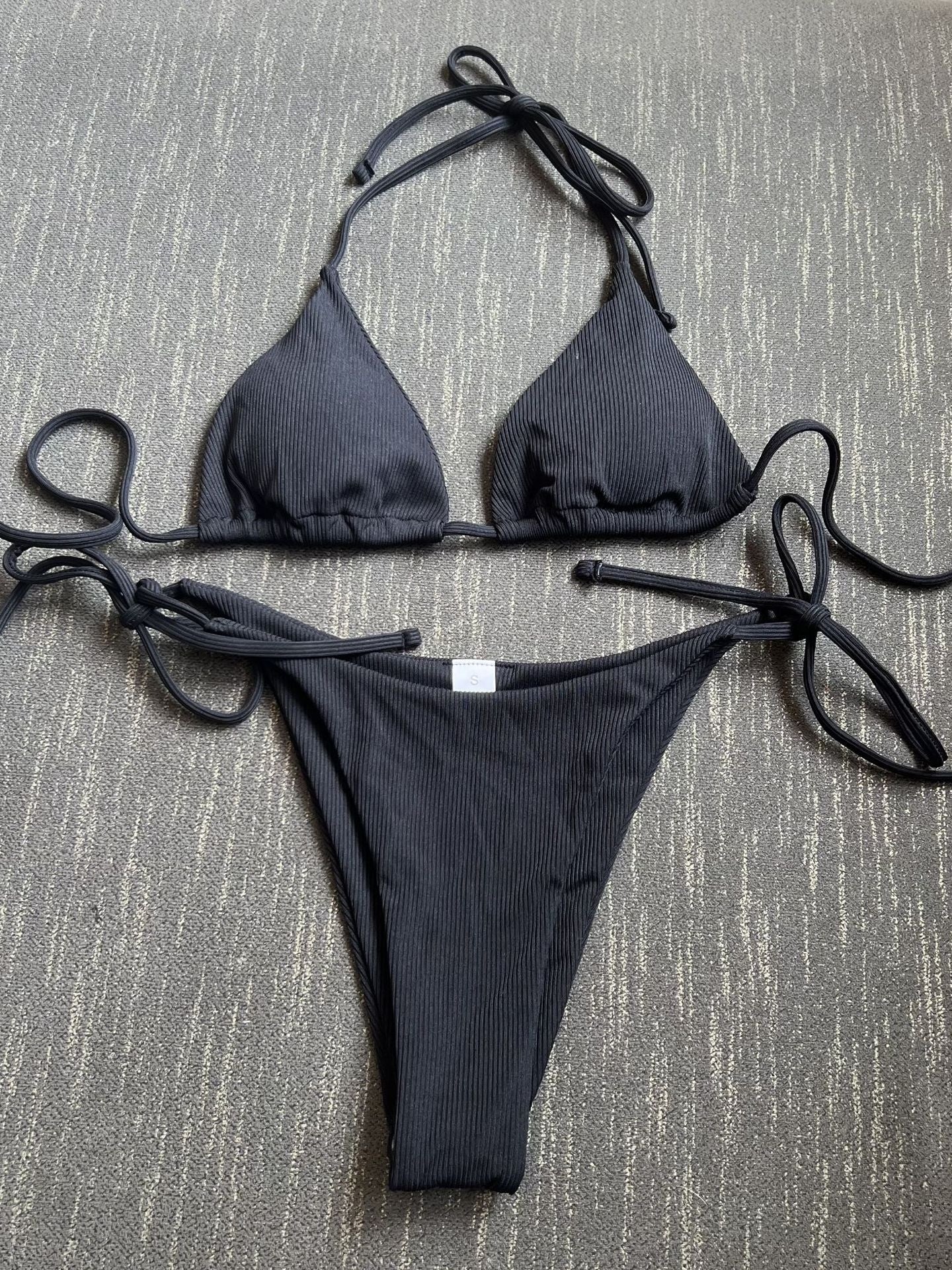 Sexy Three-piece Ribbed Two-piece Swimsuit Bikini - Image 15