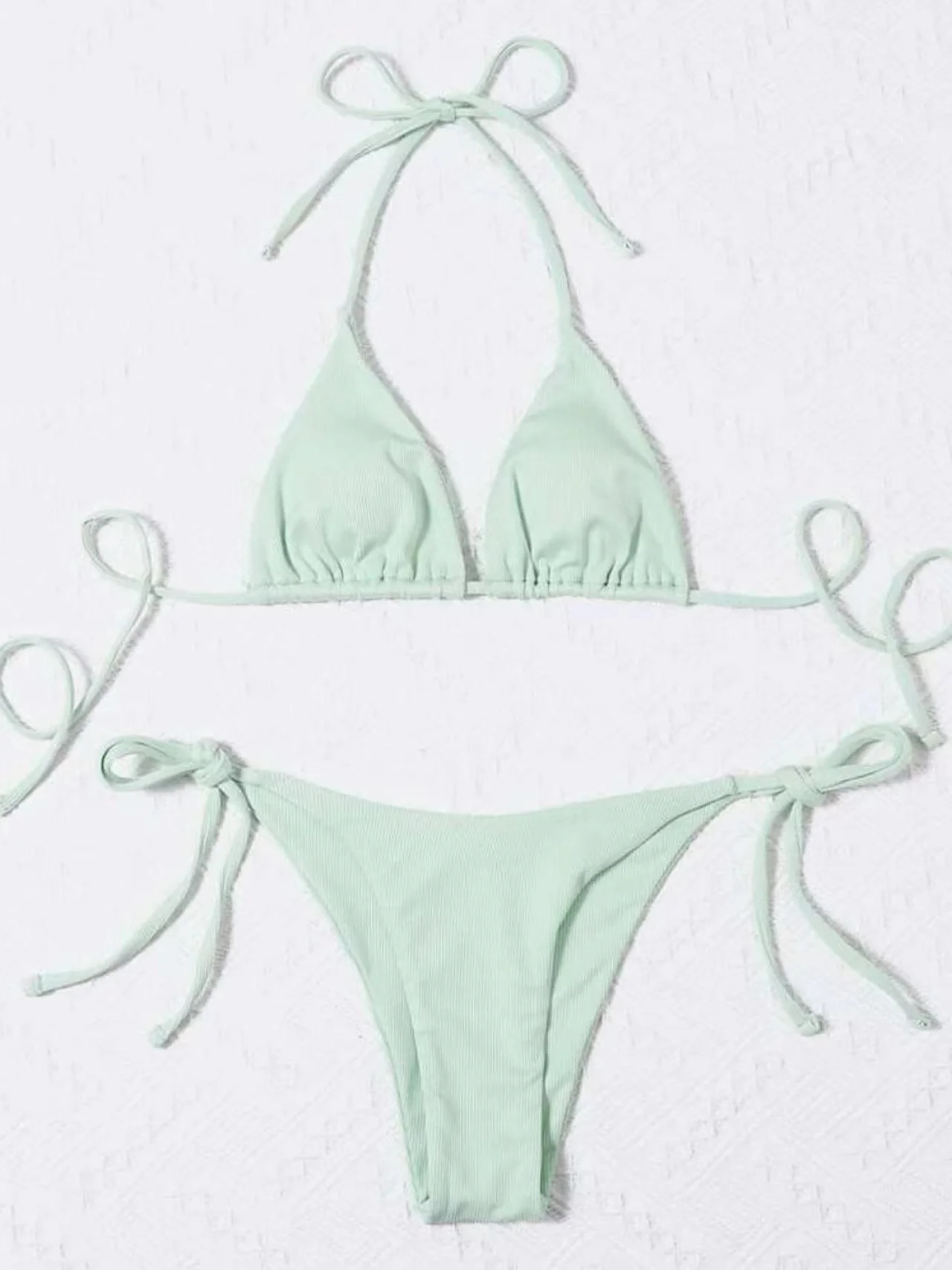 Sexy Three-piece Ribbed Two-piece Swimsuit Bikini - Image 9