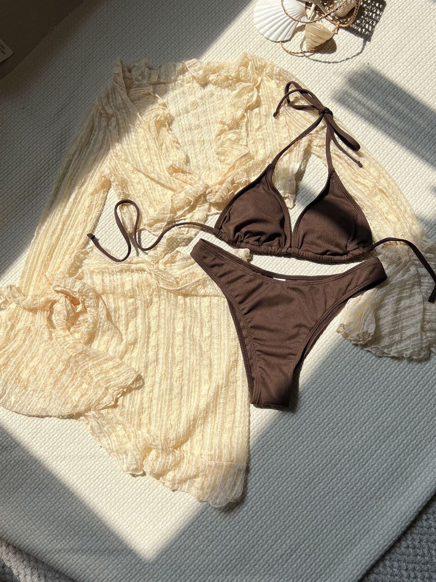 Sexy Lace Mesh Swimsuit Bikini Four-piece Set - Image 6