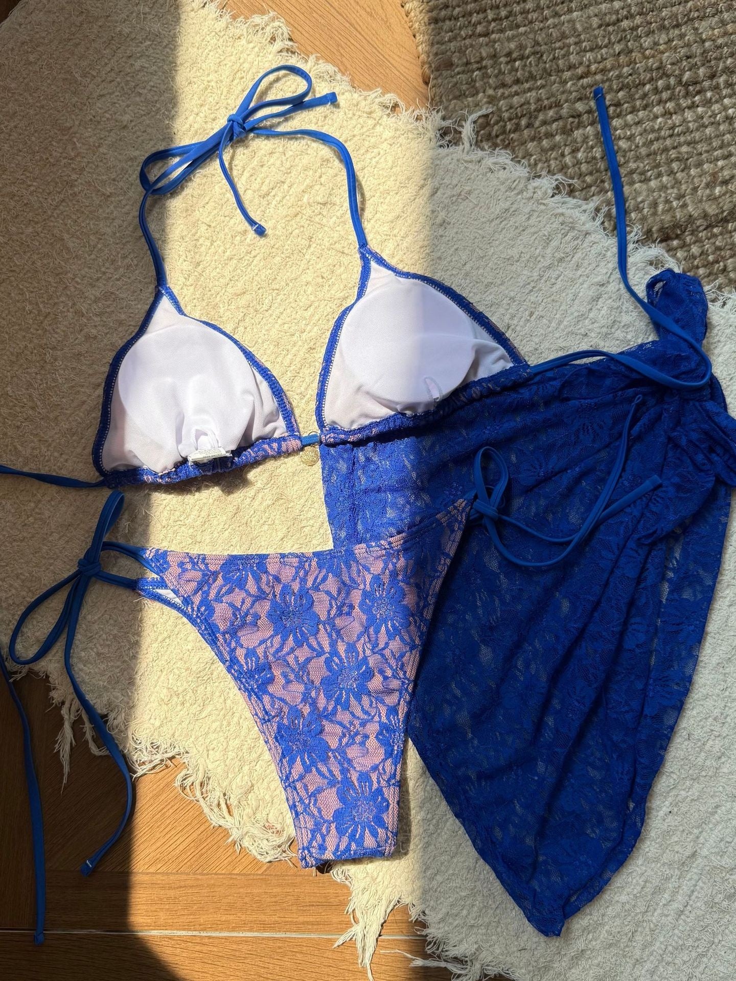 Lace Mesh Mini Skirt Swimsuit Bikini Three-Piece Set - Image 20