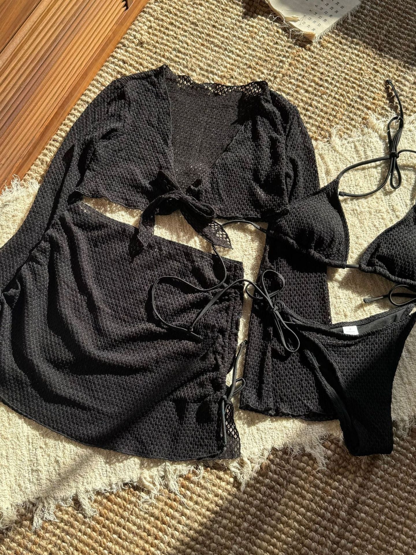 Beach Vacation Style Two-piece Swimsuit Four-piece Set - Image 12