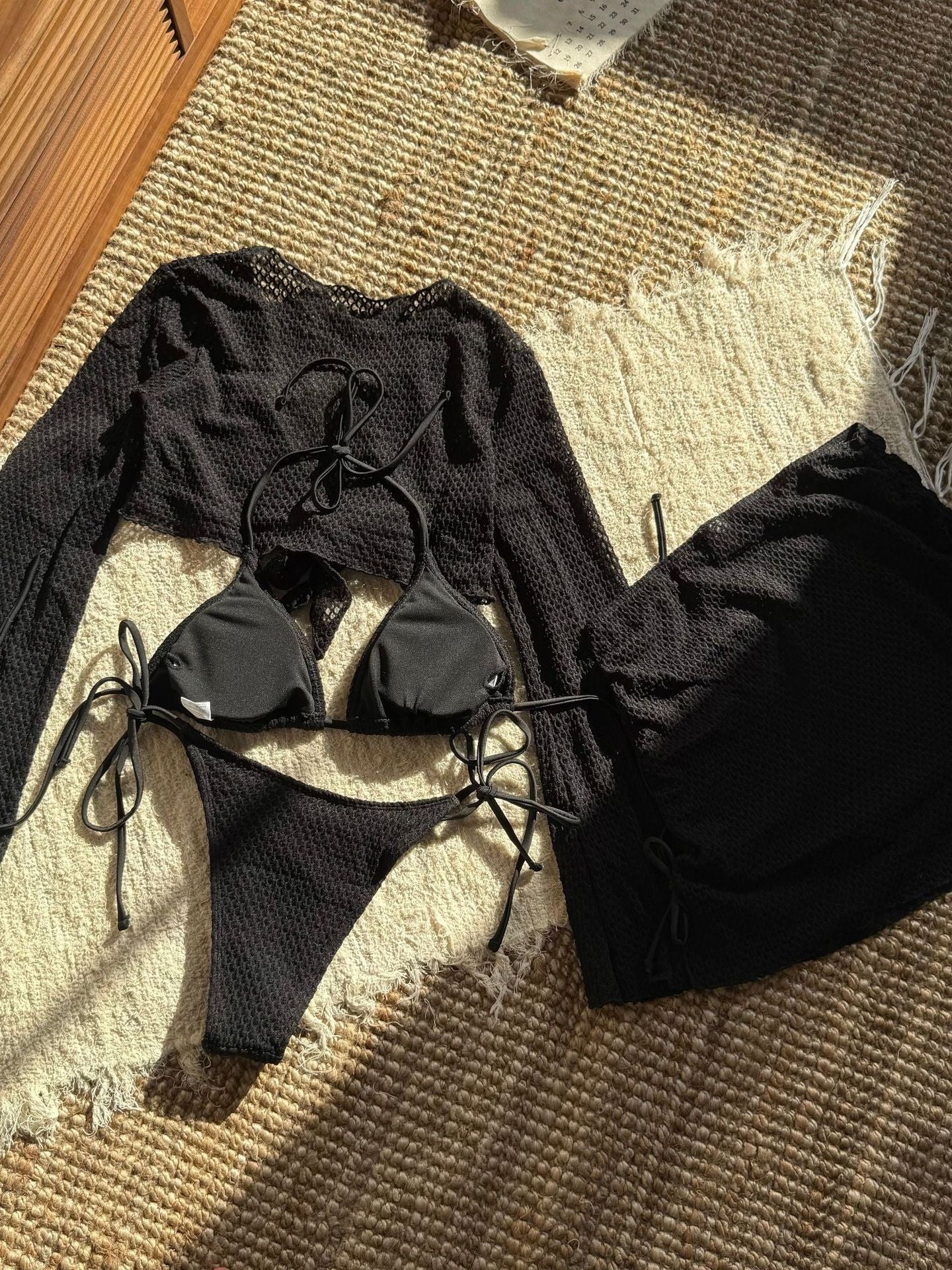 Beach Vacation Style Two-piece Swimsuit Four-piece Set - Image 13