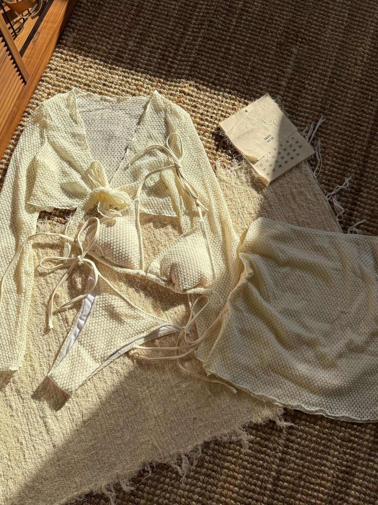 Beach Vacation Style Two-piece Swimsuit Four-piece Set - Image 9