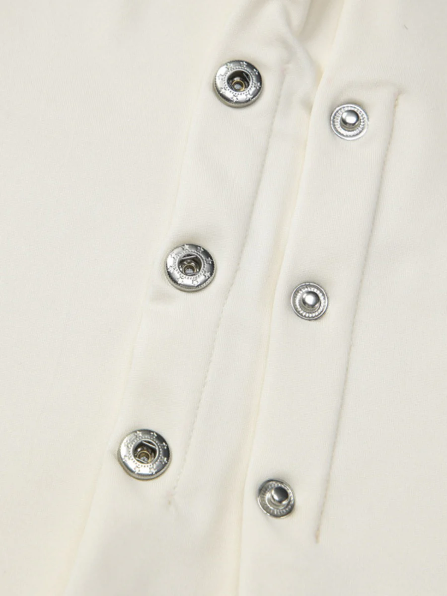 Draped Collar Buttons Slim-fit Jacket T-shirts - Image 18