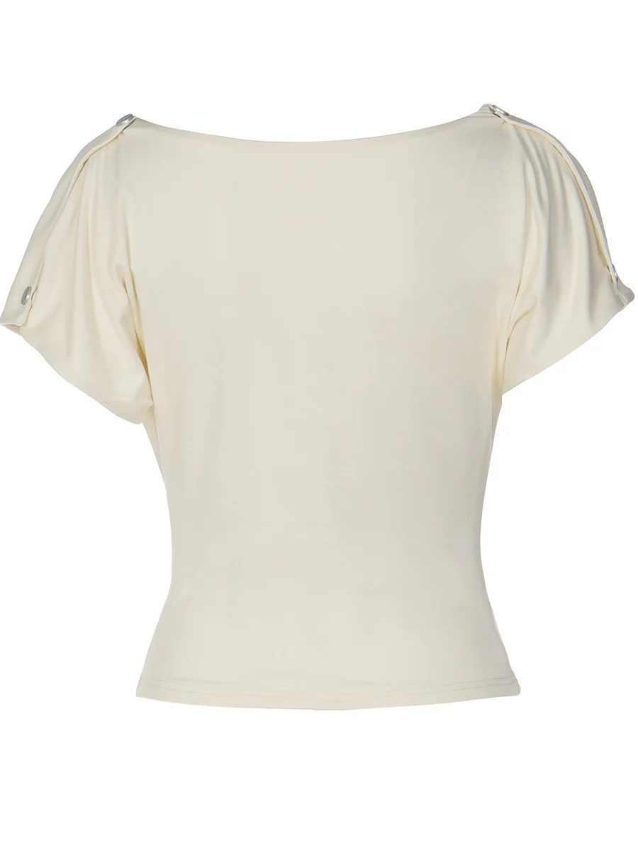 Draped Collar Buttons Slim-fit Jacket T-shirts - Image 21