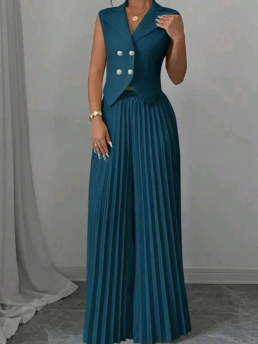 Pleated Pants Vest Grace Commuting Set 2-piece Sets - Image 13