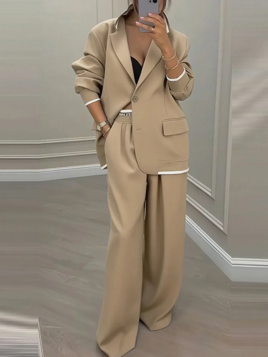 Leisure Wide-leg Pants Suit Commuter Suit 2-piece Sets - Image 5