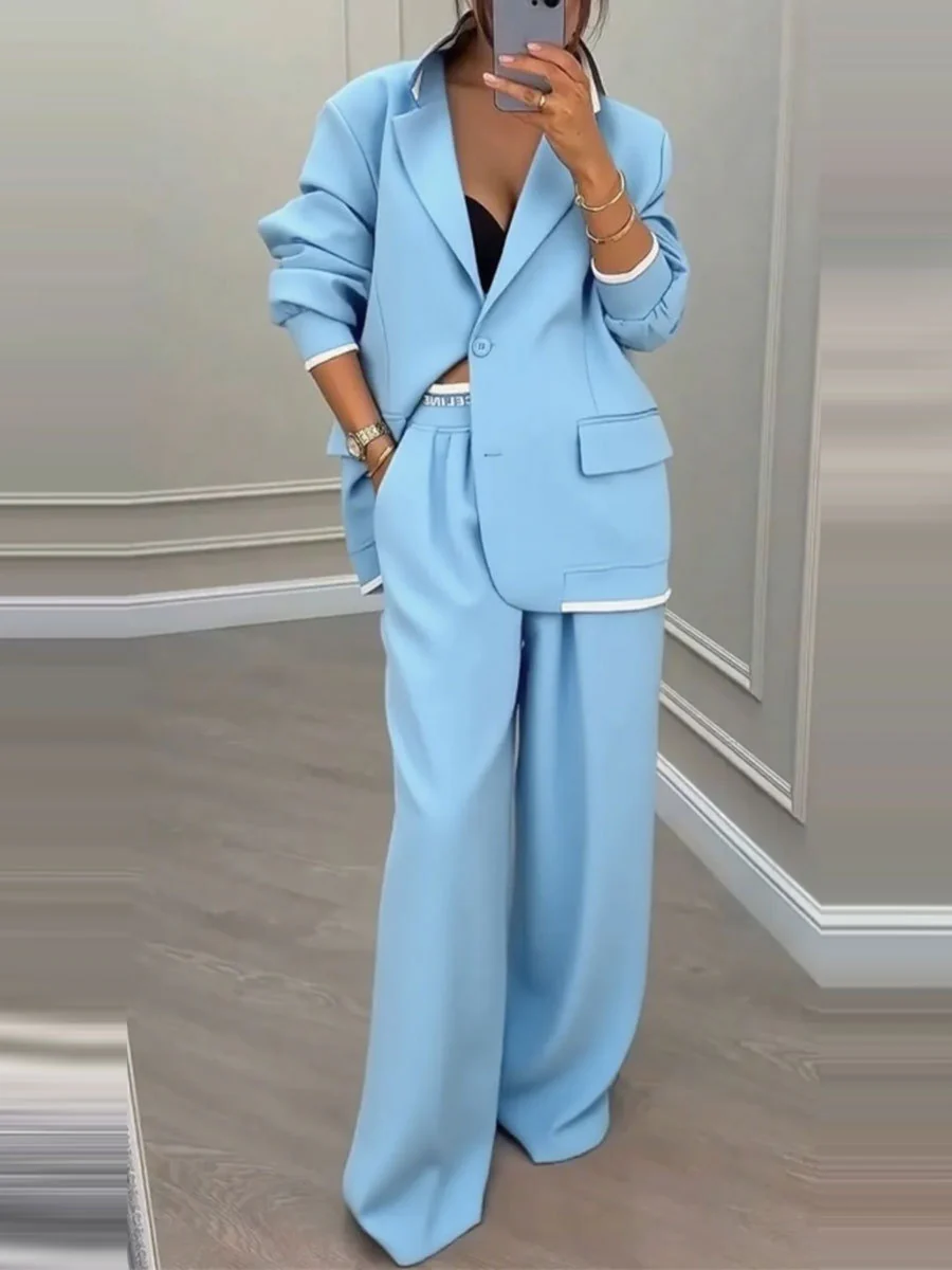 Leisure Wide-leg Pants Suit Commuter Suit 2-piece Sets - Image 9