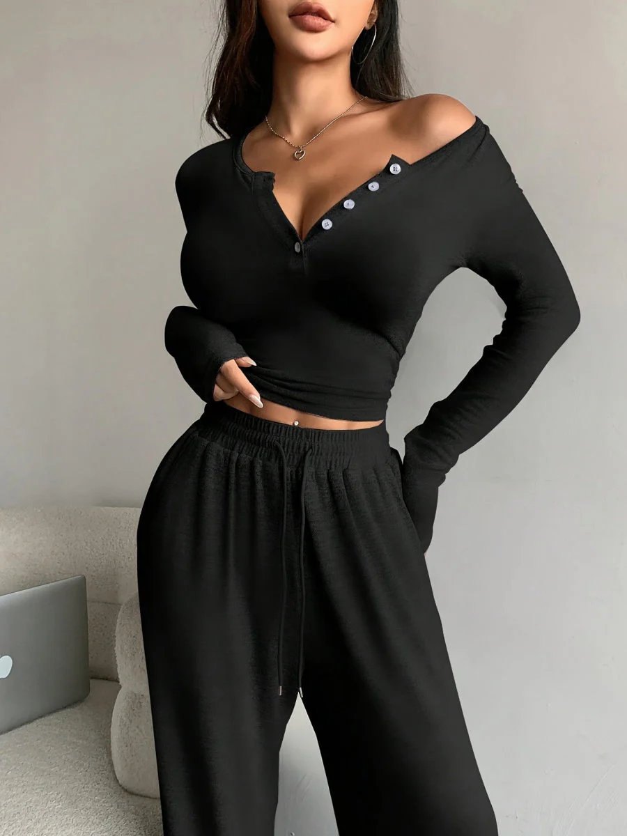 Lace Trim Slim 2-piece Sets - Image 8