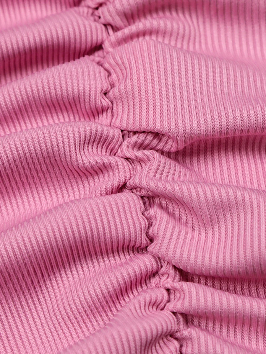 Ribbed Cross Strap Hollow-Out Short Dress - Image 7