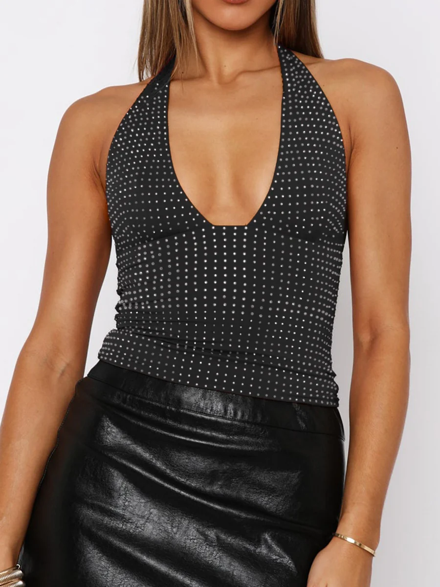 Sequined Solid Color Tank Top - Image 9