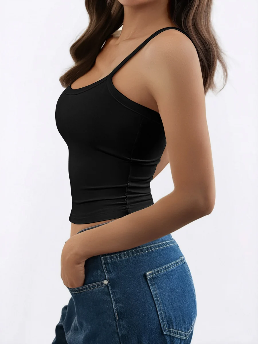 Off-shoulder Versatile Solid Color Camisole - Image 6