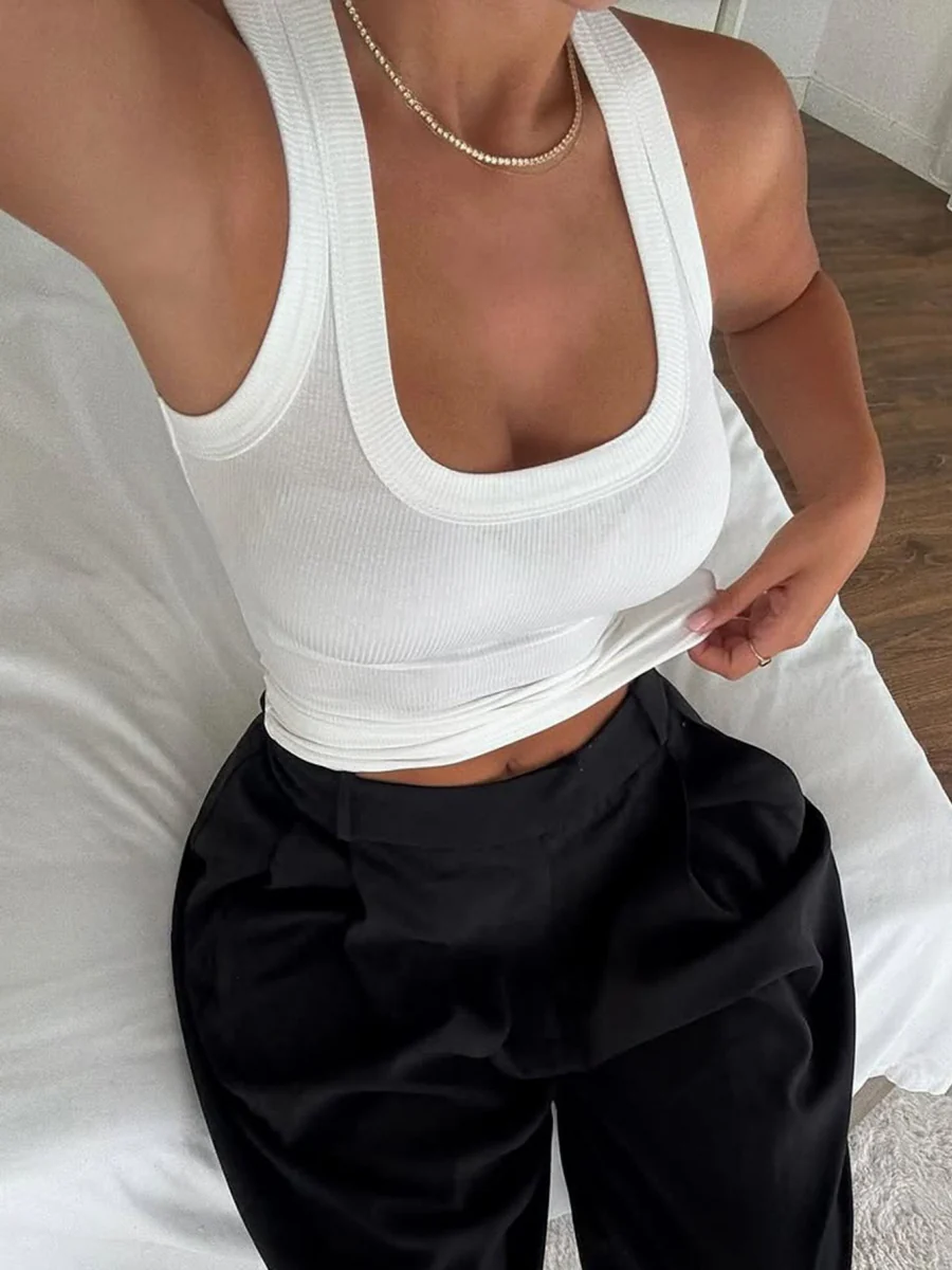Solid Color Versatile Halter Top - Image 3