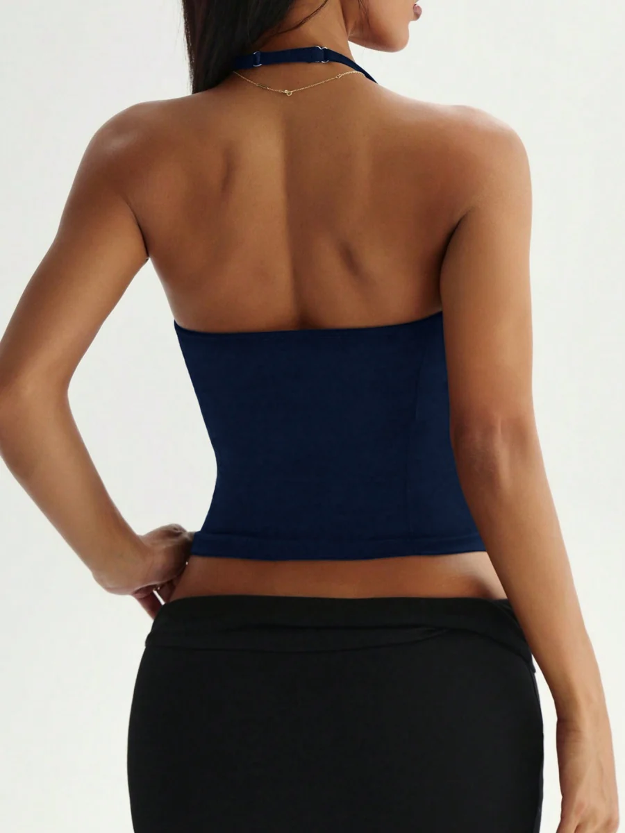 Spicy And Versatile Halter Neck Suspender Top - Image 2