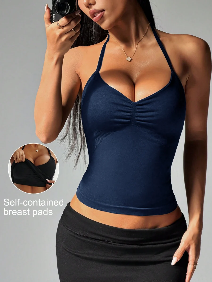 Spicy And Versatile Halter Neck Suspender Top - Image 5