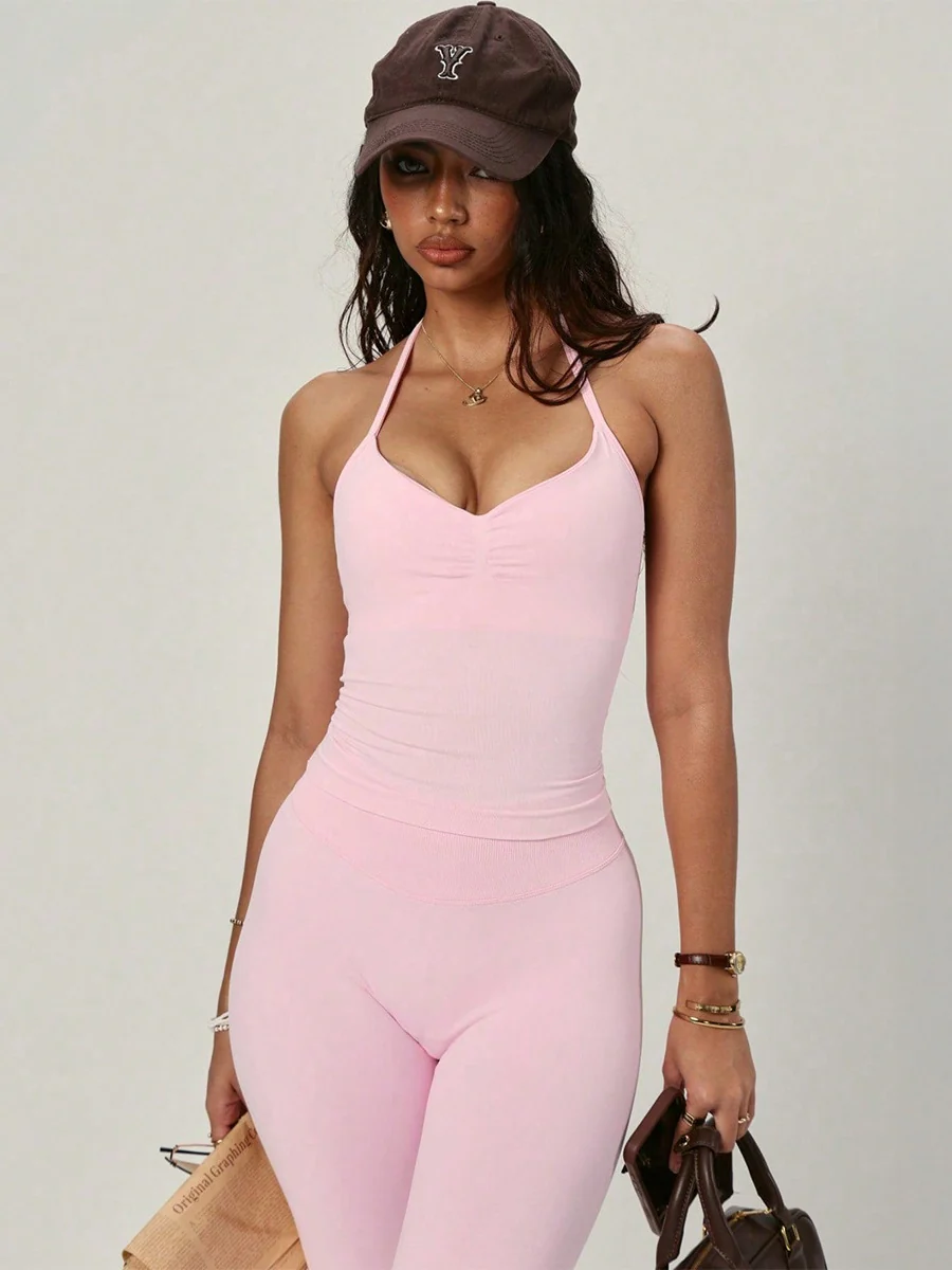 Spicy And Versatile Halter Neck Suspender Top - Image 7