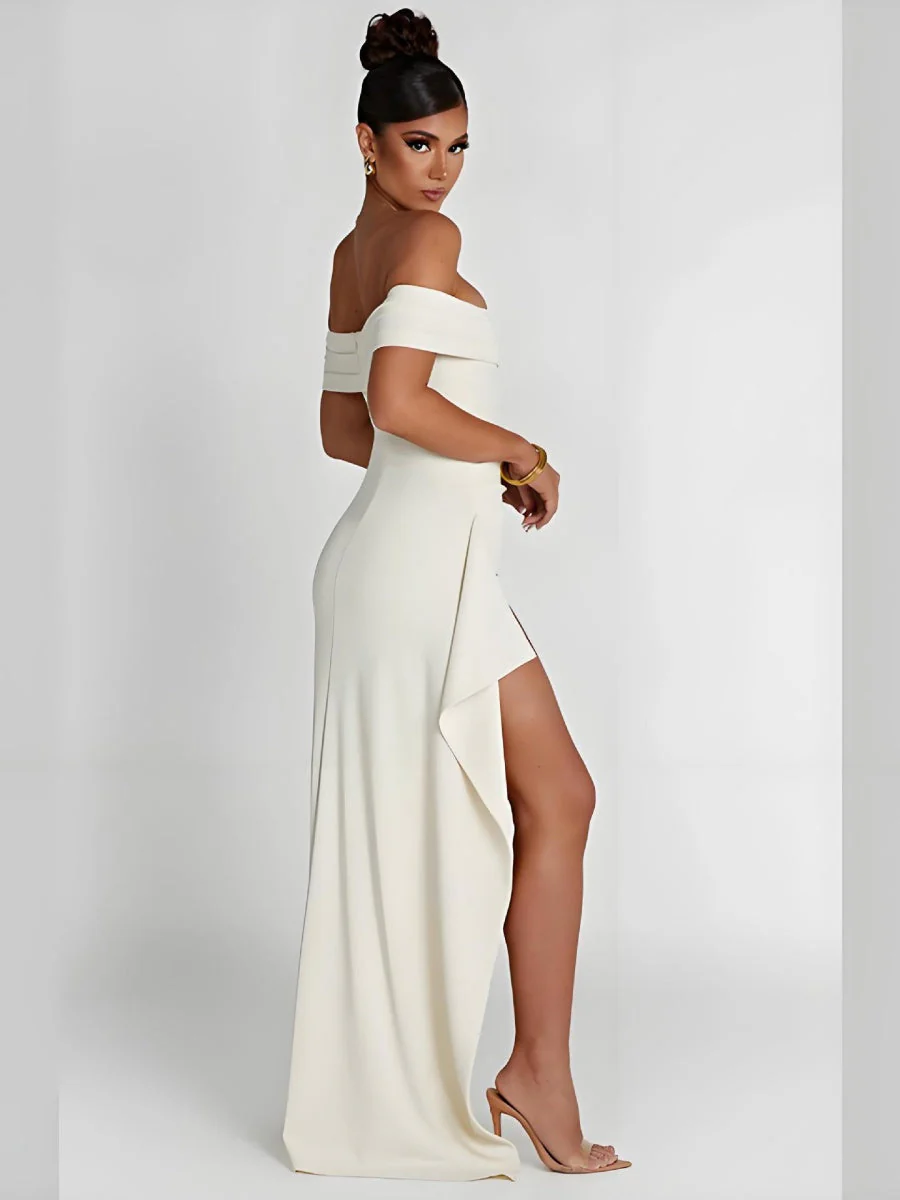 Liber Summer Women's Backless Solid Color Maxi Dresses - Image 3