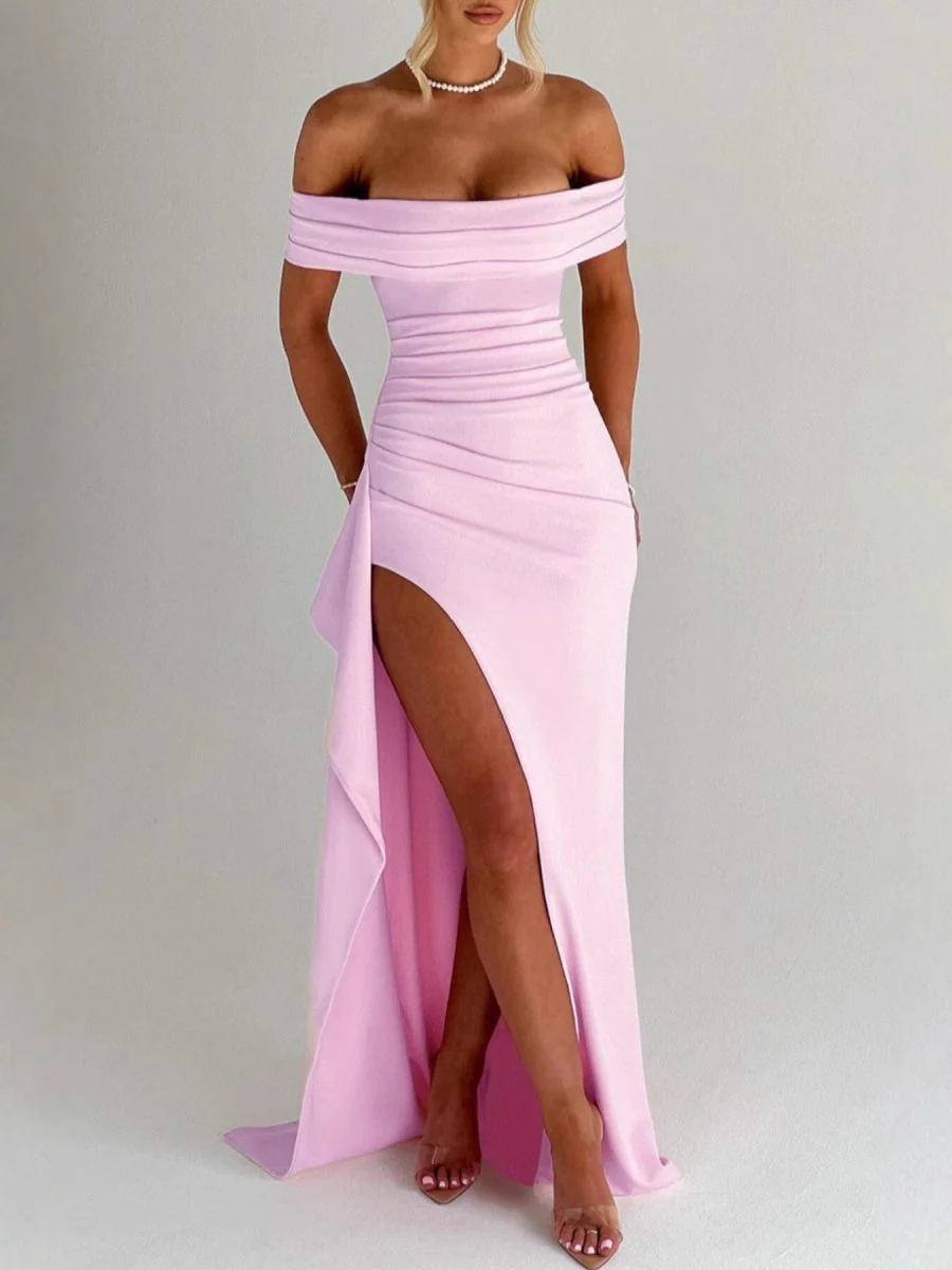 Liber Summer Women's Backless Solid Color Maxi Dresses - Image 9