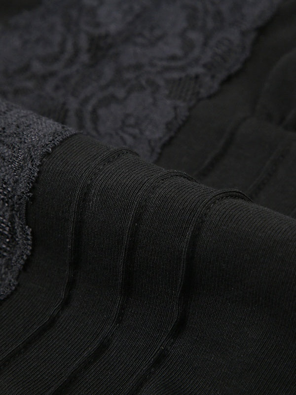 Deep V-neck Solid Color Lace Trim Split Camisole - Image 6