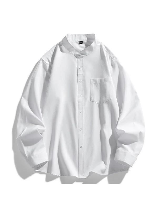 Liber Summer Men's Pocket decoration Solid Color Shirts - Image 10