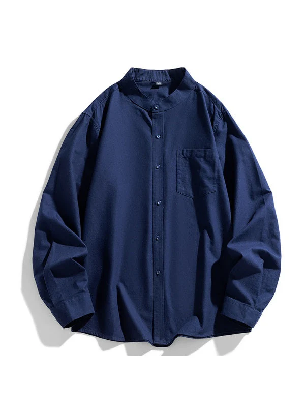 Liber Summer Men's Pocket decoration Solid Color Shirts - Image 11