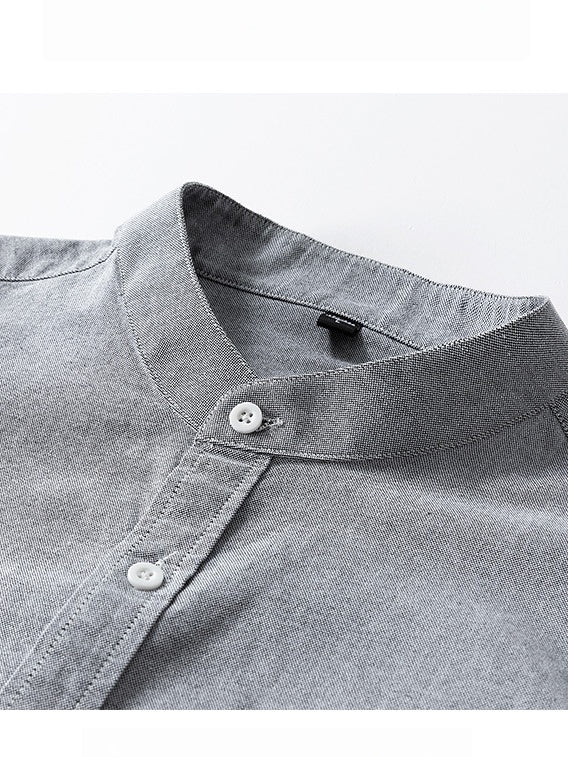 Liber Summer Men's Pocket decoration Solid Color Shirts - Image 5
