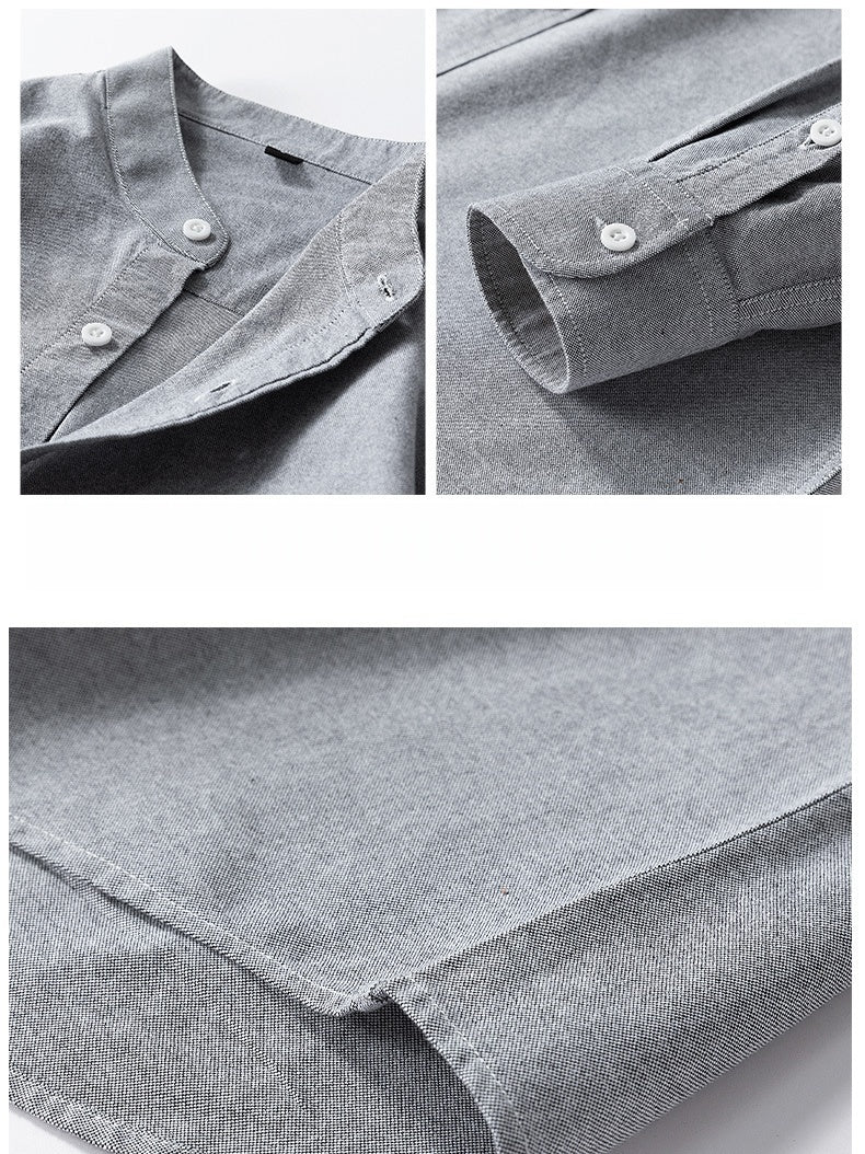 Liber Summer Men's Pocket decoration Solid Color Shirts - Image 6