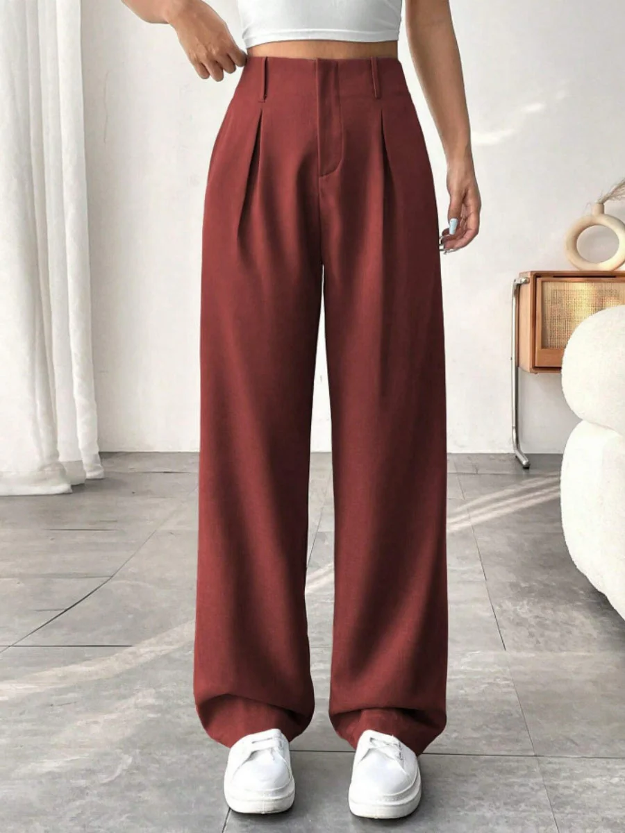 High waist Pocket Wide-leg Pants - Image 11