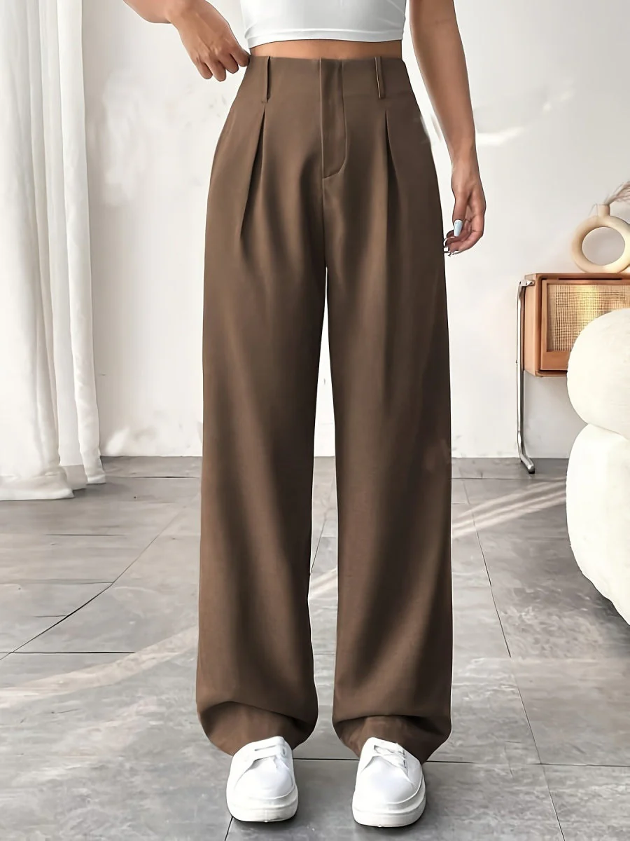 High waist Pocket Wide-leg Pants - Image 4