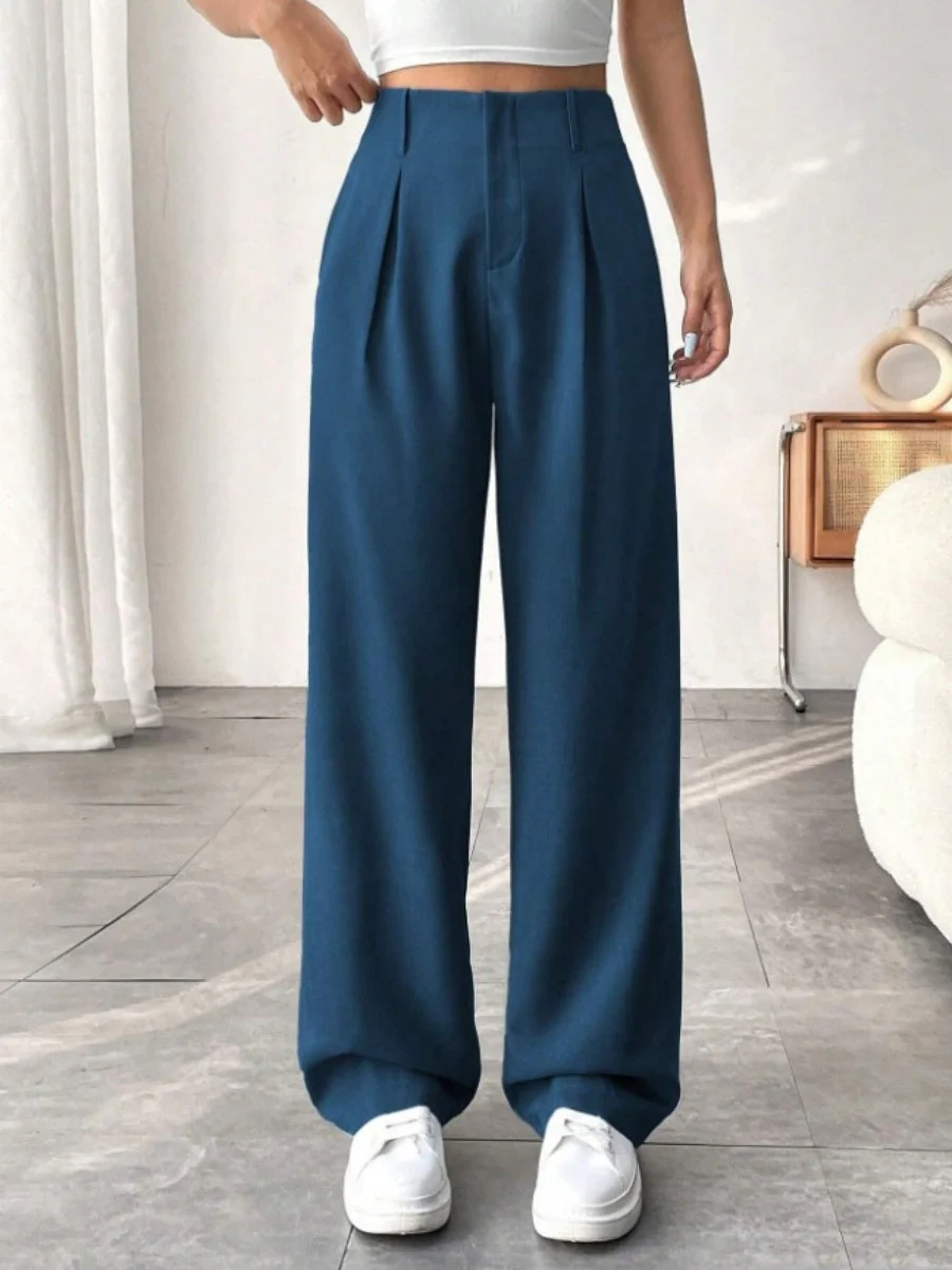 High waist Pocket Wide-leg Pants - Image 5