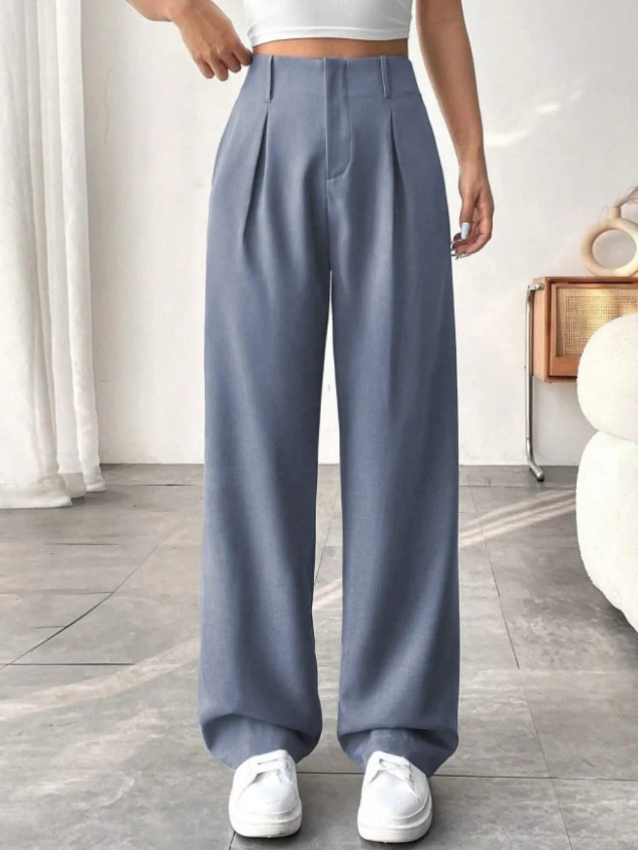High waist Pocket Wide-leg Pants - Image 9