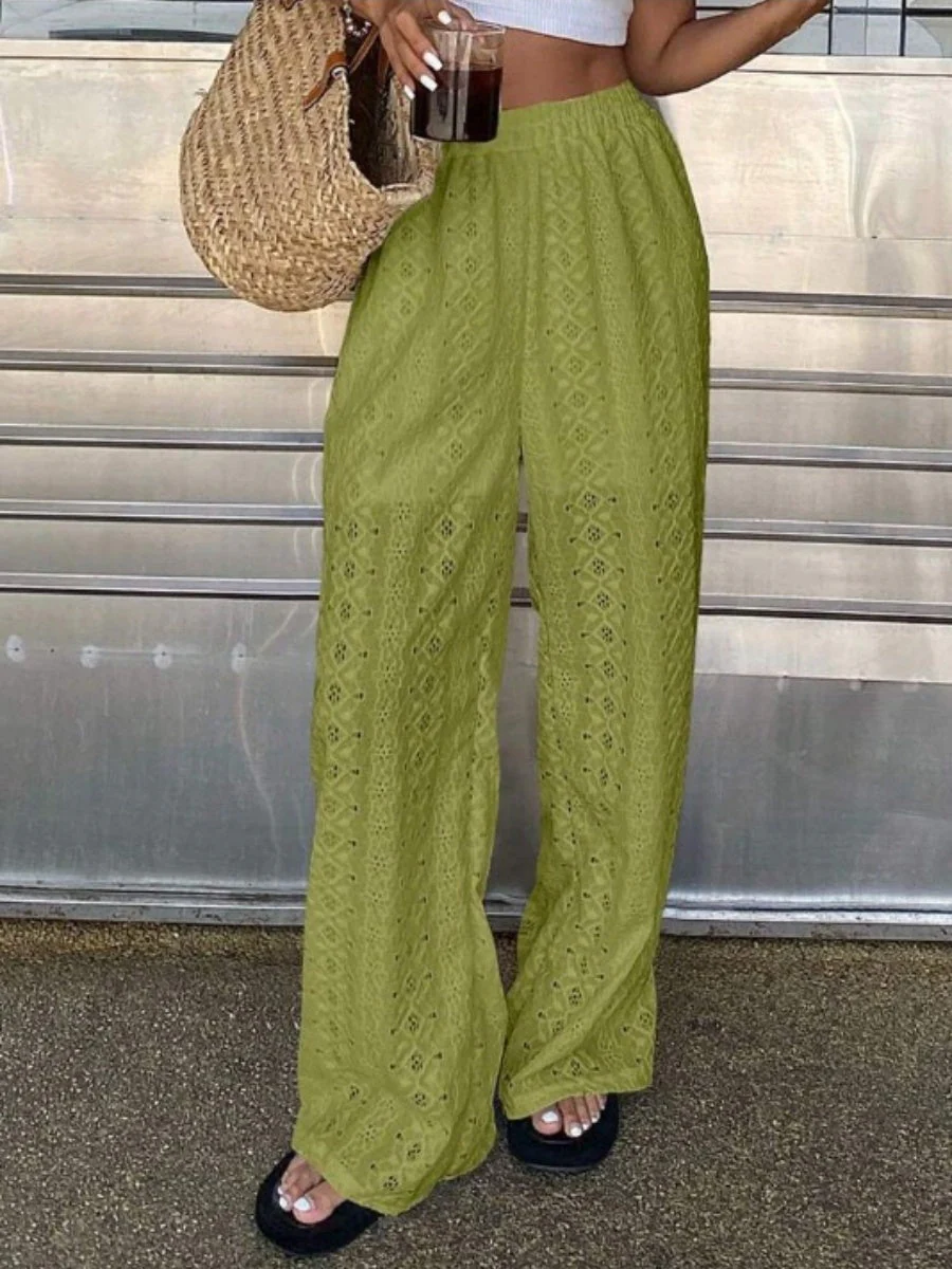 Lace High waist Straight Pants - Image 13