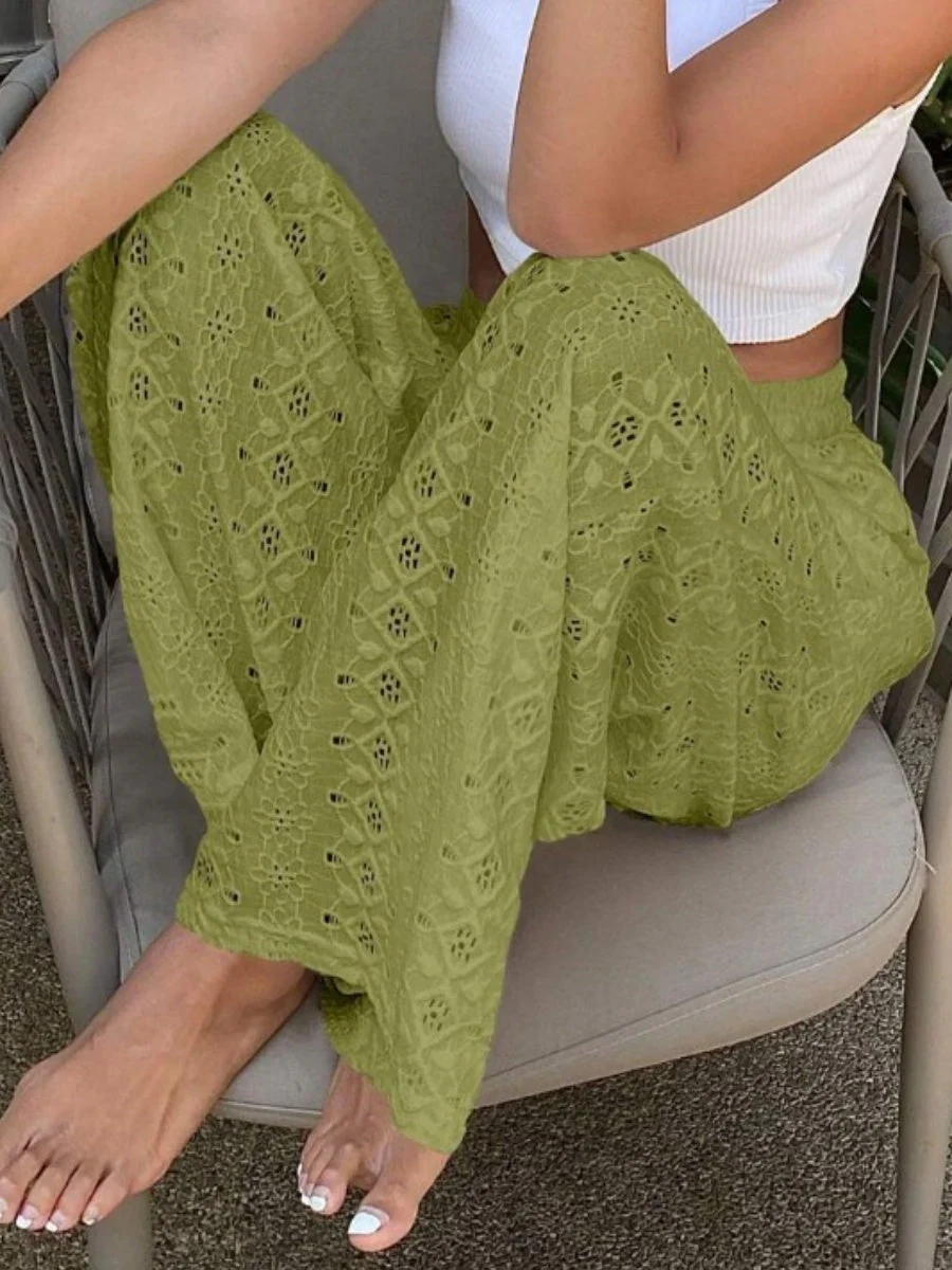 Lace High waist Straight Pants - Image 14