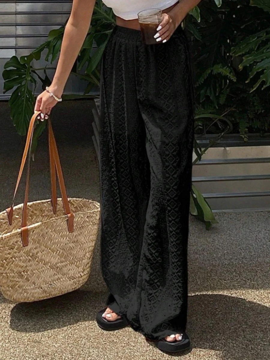 Lace High waist Straight Pants - Image 7