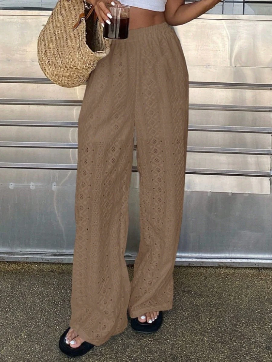 Lace High waist Straight Pants - Image 8