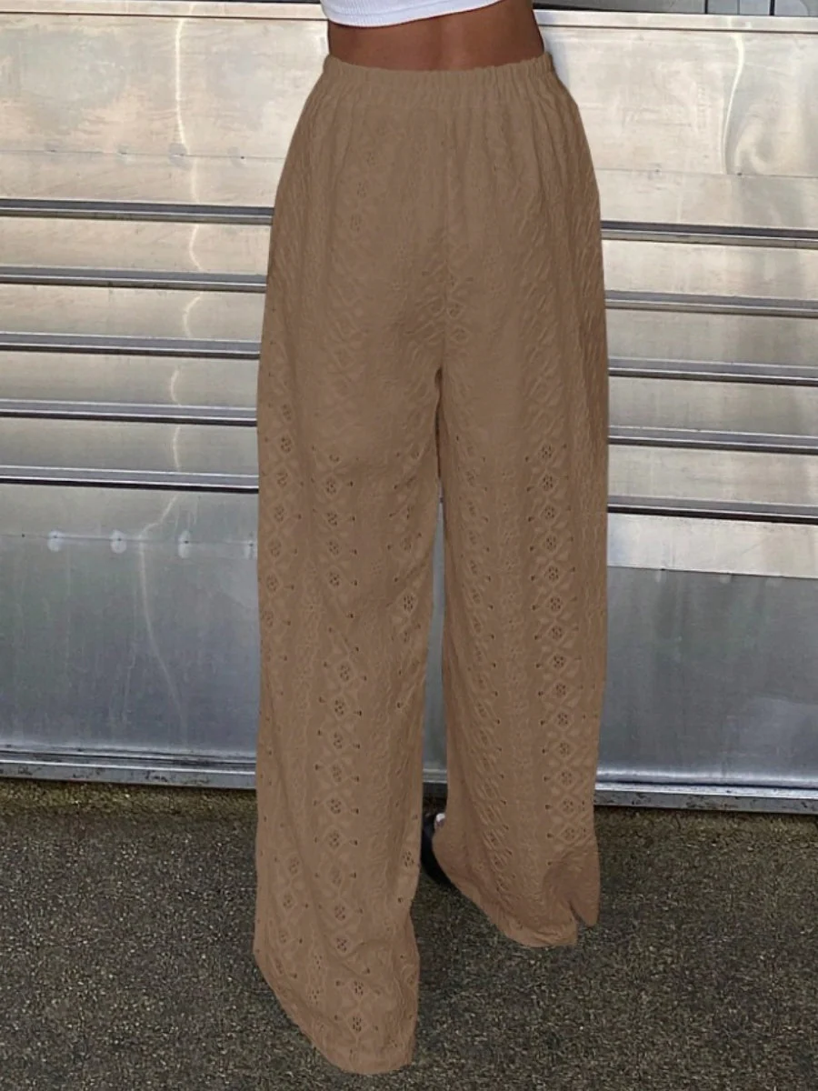 Lace High waist Straight Pants - Image 9