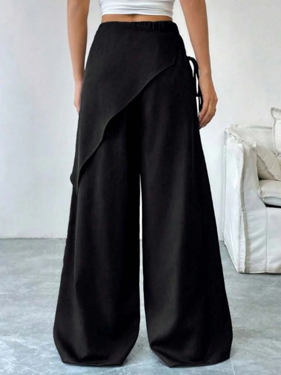 Button-up Slimming Wide-leg Trousers - Image 7