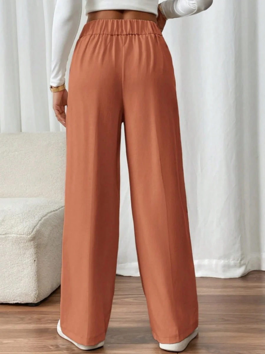 Casual High-waisted  Loose Straight leg Pocket Pants - Image 15