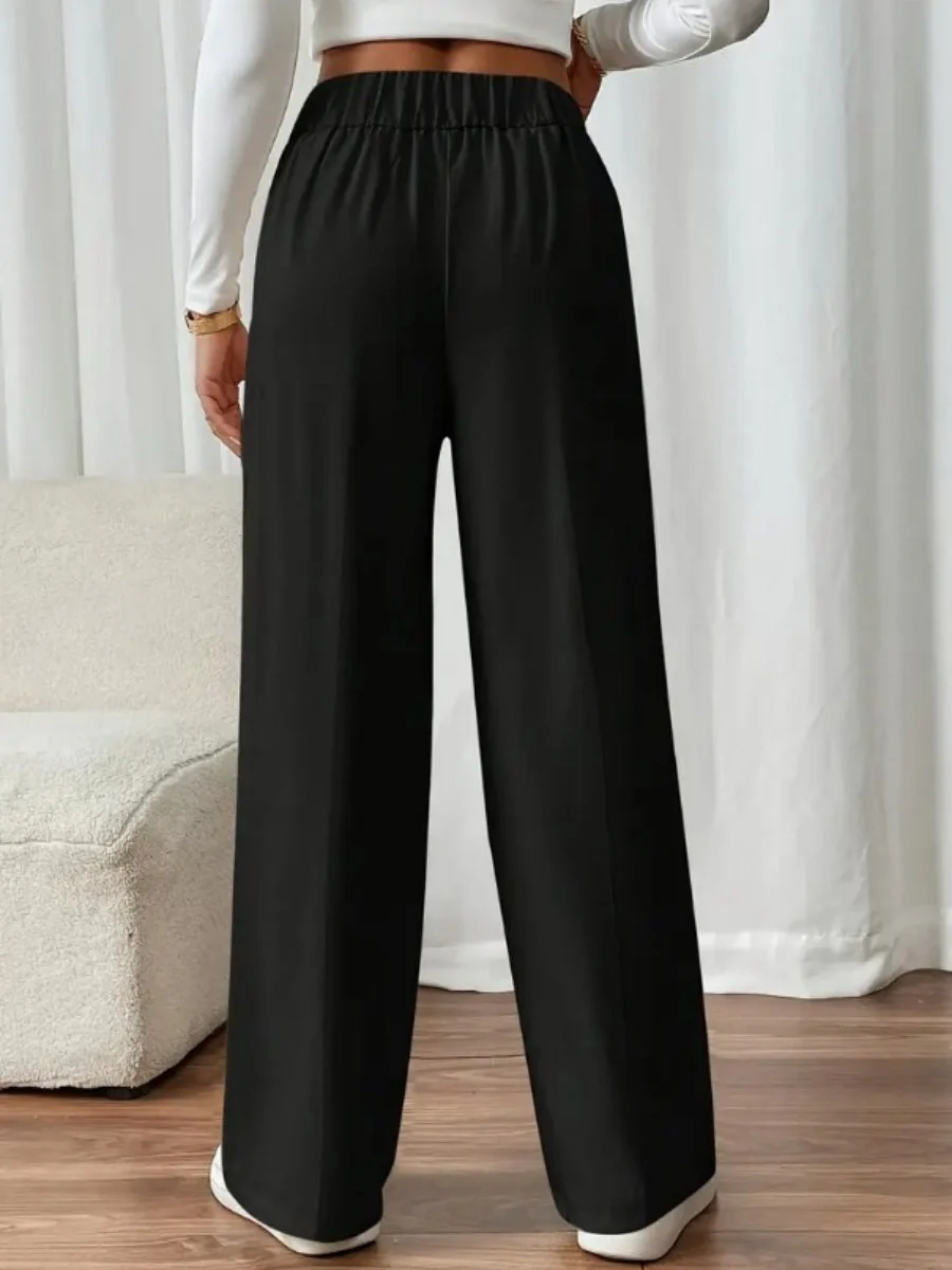 Casual High-waisted  Loose Straight leg Pocket Pants - Image 2
