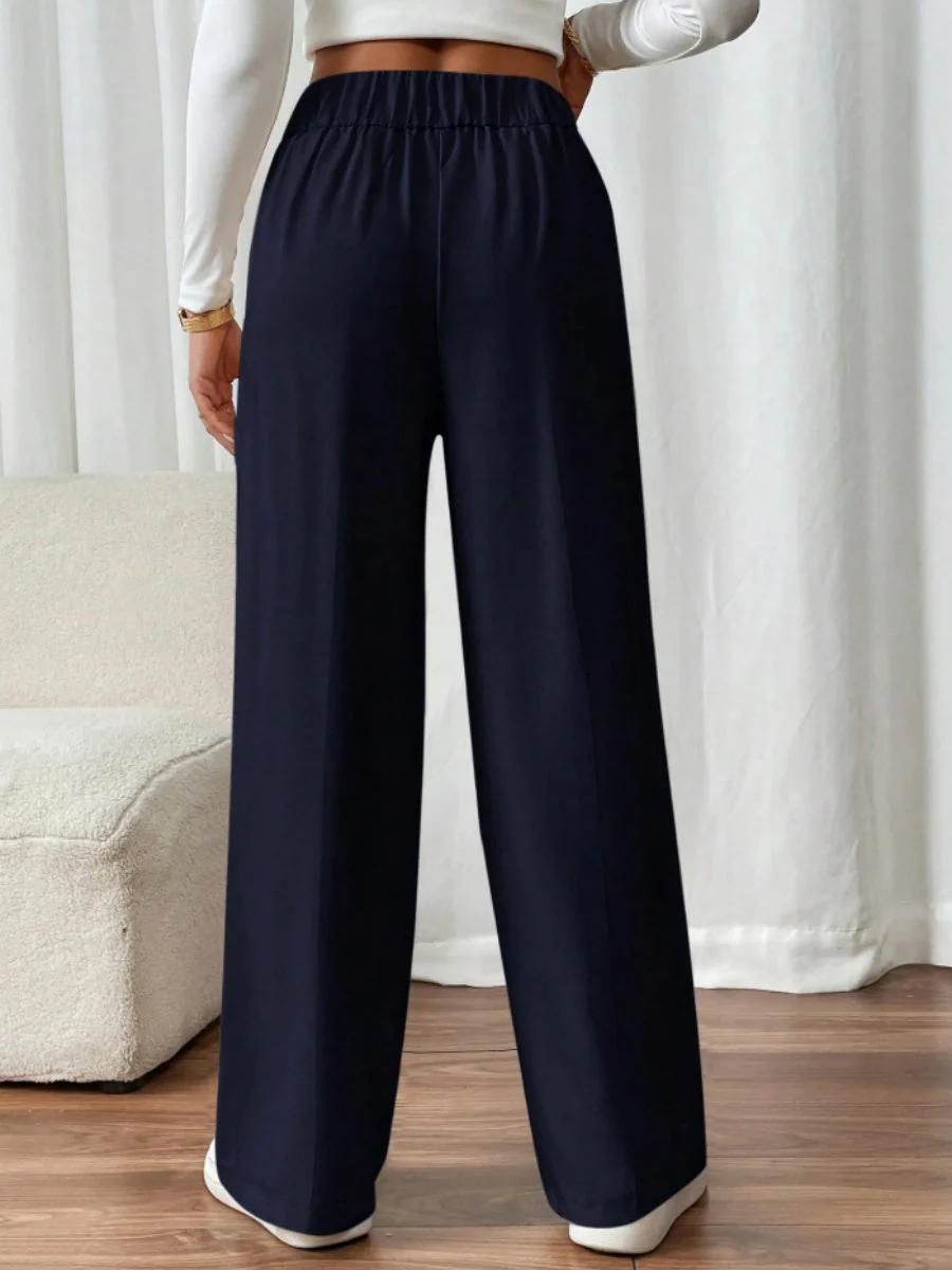 Casual High-waisted  Loose Straight leg Pocket Pants - Image 22