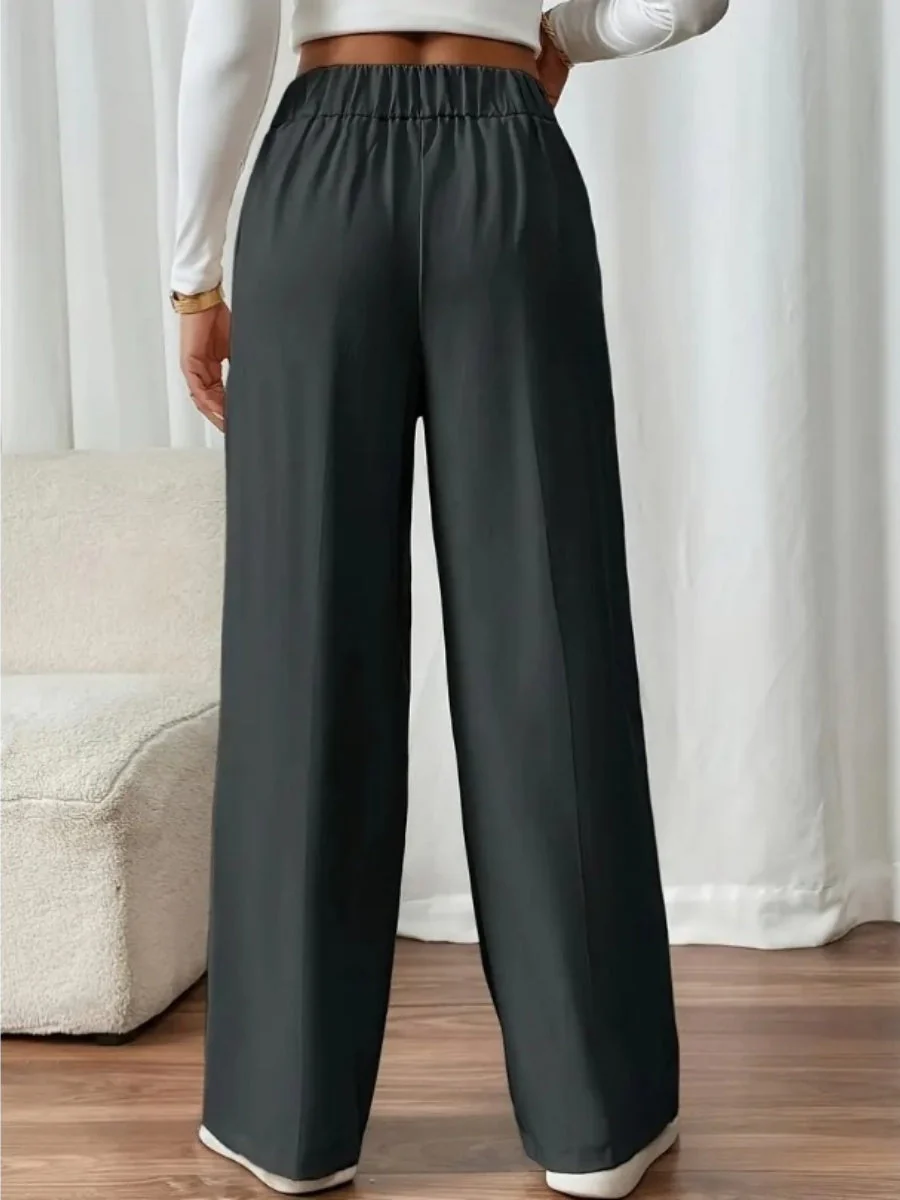 Casual High-waisted  Loose Straight leg Pocket Pants - Image 25