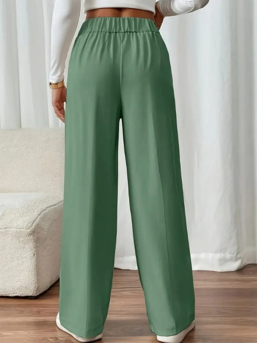 Casual High-waisted  Loose Straight leg Pocket Pants - Image 30