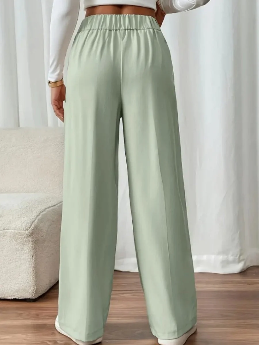Casual High-waisted  Loose Straight leg Pocket Pants - Image 34