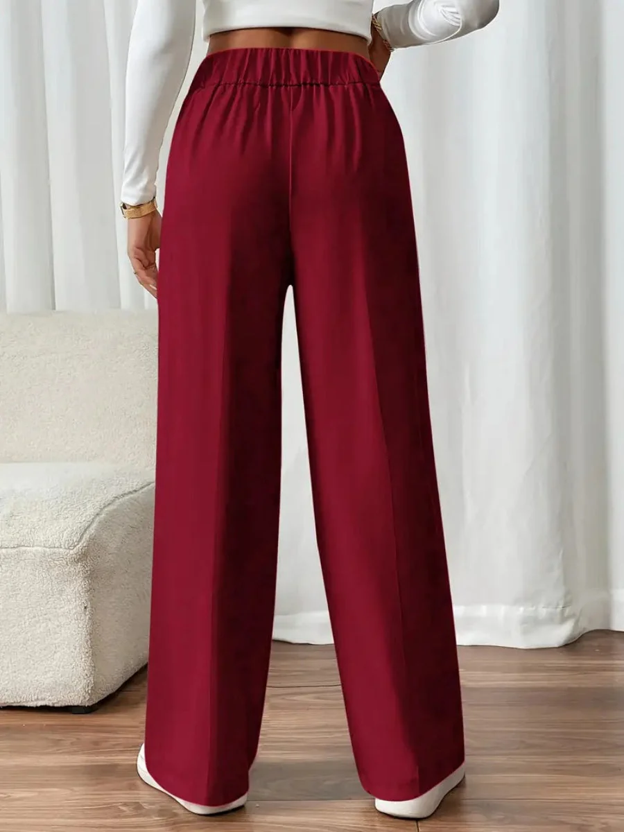 Casual High-waisted  Loose Straight leg Pocket Pants - Image 37